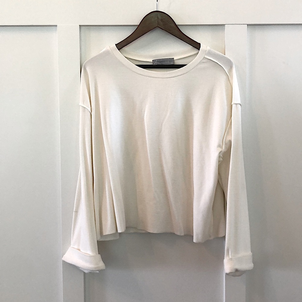 Cream long sleeve top